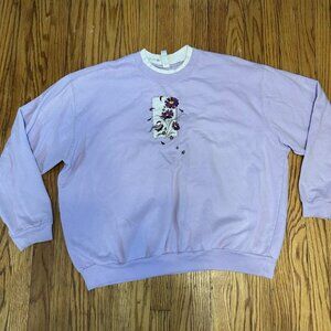 Vintage Decorated Originals Lilac Crewneck Sweatshirt Women’s Size 2XL Flower